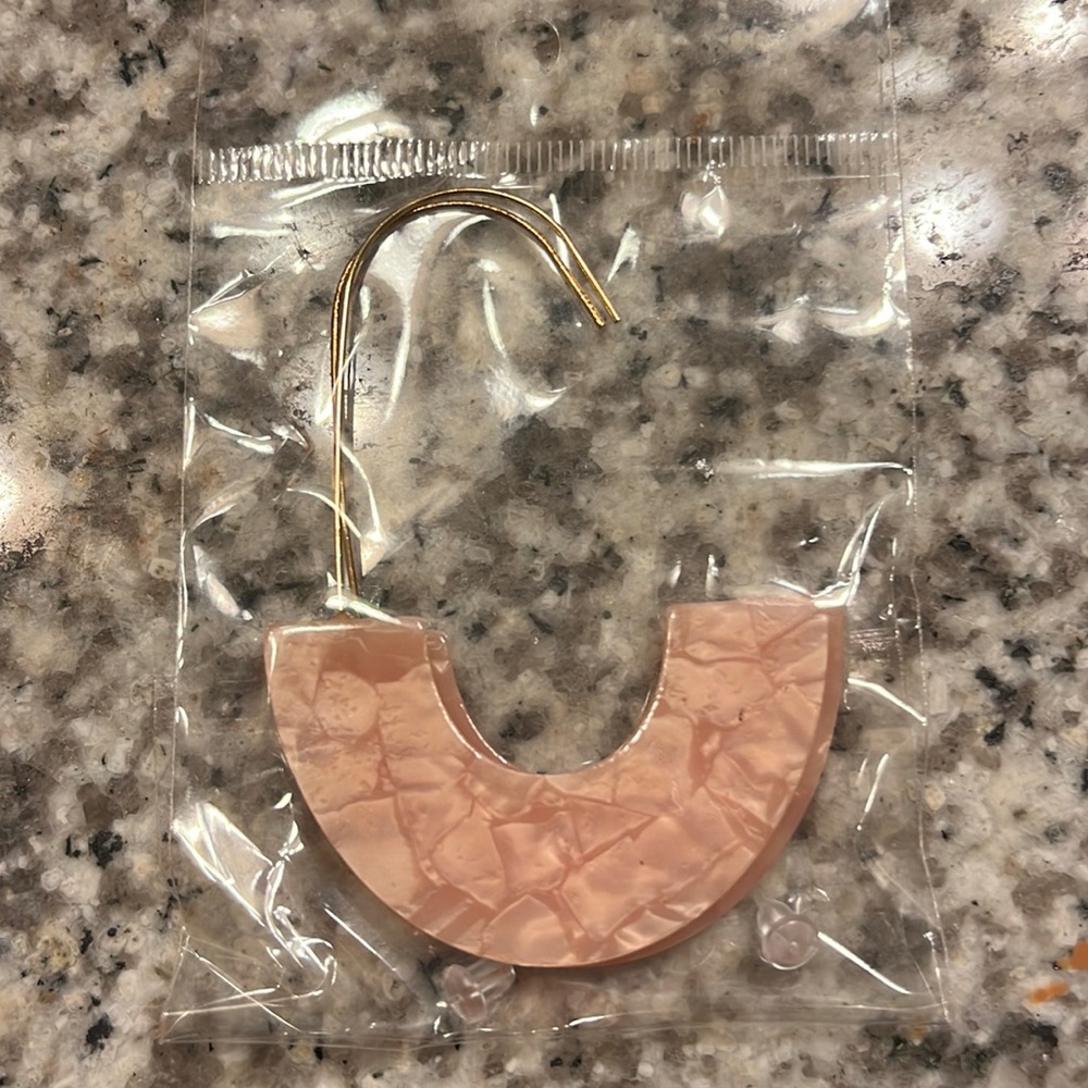 Pink clay earrings